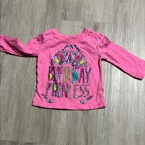4/$30 Place Birthday Princess Pink Kids Shirt 6-9M